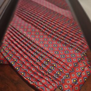 Stefano Ricci Red and Blue Geometric Tie
